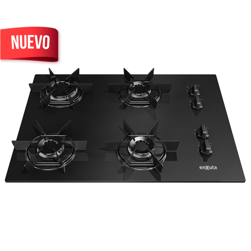 Anafe de Empotrar con 4 Hornallas a Gas Negro - Brasil