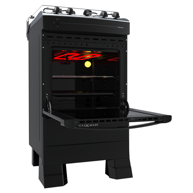 Cocina Supergas 4 Hornallas Negra con Termocupla y Grill - Brasil
