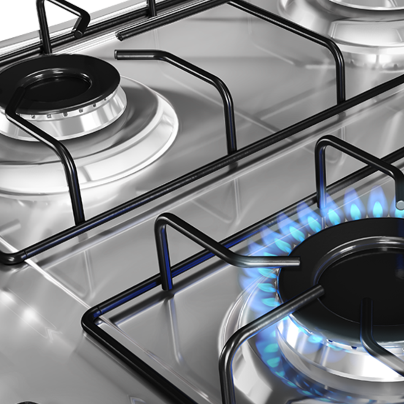 Cocina Supergas 4 Hornallas Negra con Termocupla y Grill - Brasil
