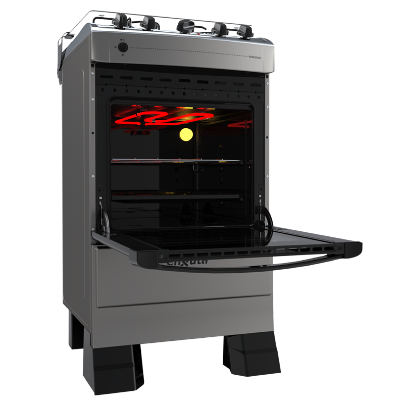 Cocina Supergas 4 Hornallas Titanio con Termocupla y Grill - Brasil