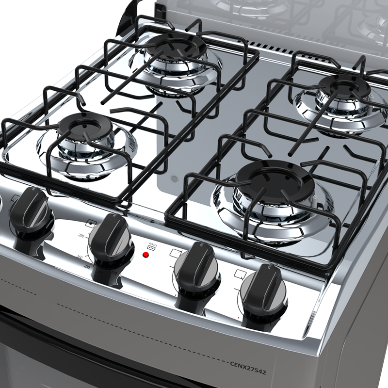 Cocina Supergas 4 Hornallas Titanio con Termocupla y Grill - Brasil