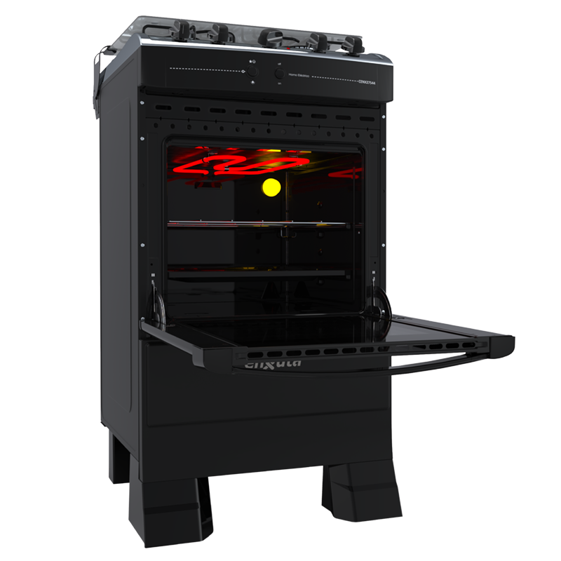 Cocina Combinada 4 Hornallas Negra con Grill - Brasil