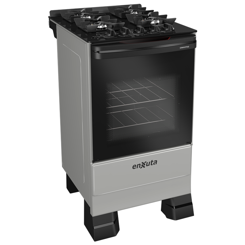 Cocina Supergas 4 Hornallas Titanio, Mesada de Vidrio, Hierro Fundido y Termocupla - Brasil