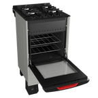 Cocina Supergas 4 Hornallas Titanio, Mesada de Vidrio, Hierro Fundido y Termocupla - Brasil