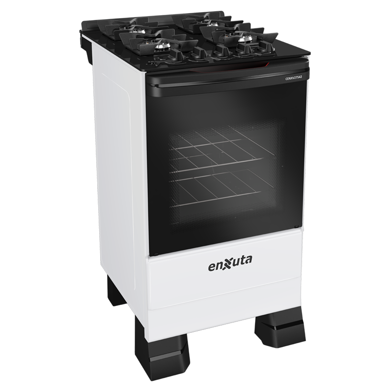 Cocina Supergas 4 Hornallas Blanca, Mesada de Vidrio, Hierro Fundido y Termocupla - Brasil