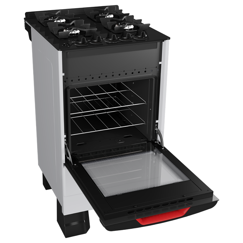 Cocina Supergas 4 Hornallas Blanca, Mesada de Vidrio, Hierro Fundido y Termocupla - Brasil