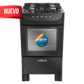 Cocina Supergas 4 Hornallas Negra, Mesada de Vidrio y Termocupla - Brasil