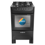 Cocina Supergas 4 Hornallas Negra, Mesada de Vidrio y Termocupla - Brasil