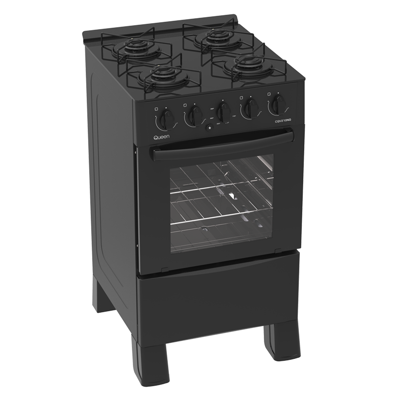 Cocina Supergas 4 Hornallas Mesada de Vidrio Negra y Termocupla