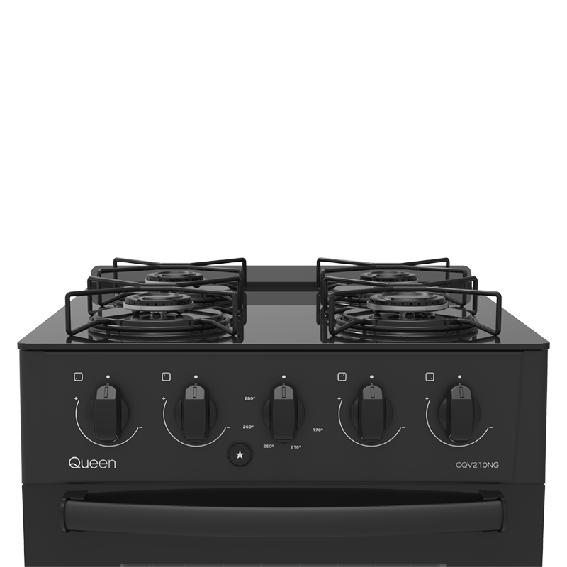 Cocina Supergas 4 Hornallas Mesada de Vidrio Negra y Termocupla