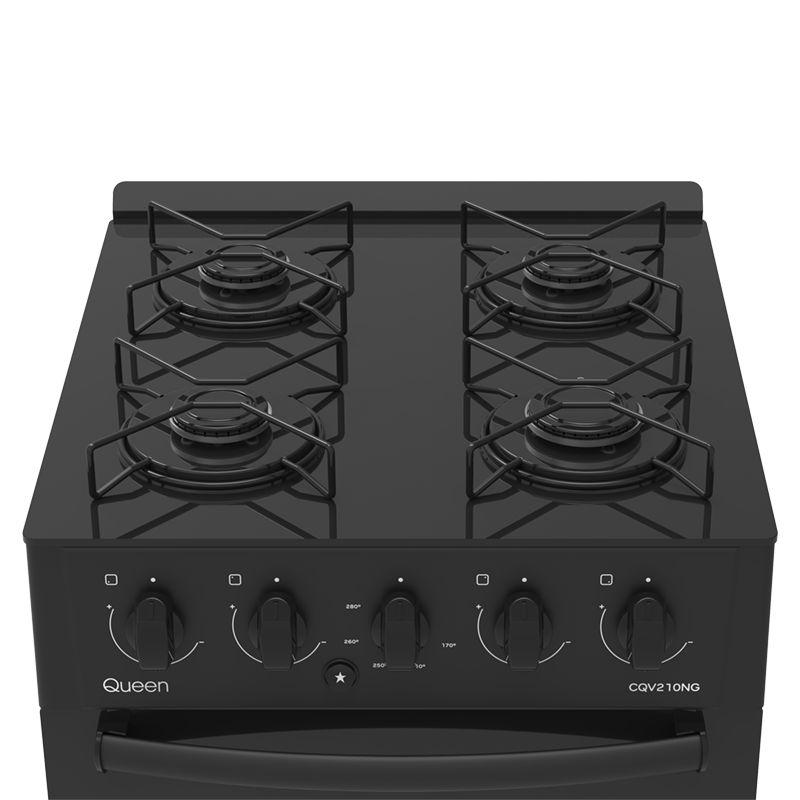 Cocina Supergas 4 Hornallas Mesada de Vidrio Negra y Termocupla
