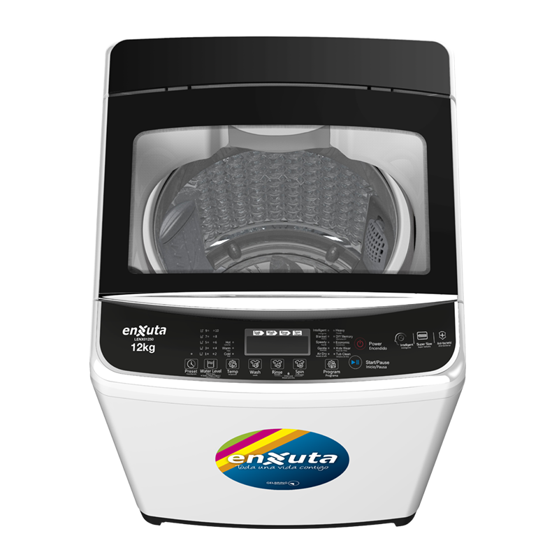 Lavarropa Automático Carga Superior 12 kg con Bomba y Tapa de Vidrio - China