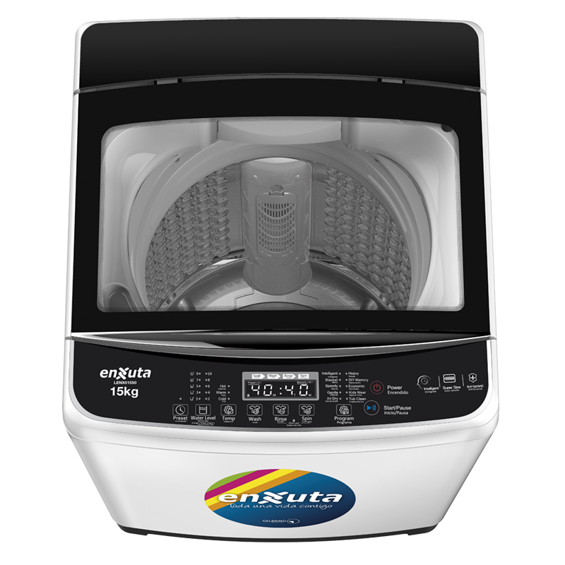 Lavarropa Automático Carga Superior 15 kg con Bomba y Tapa de Vidrio - China