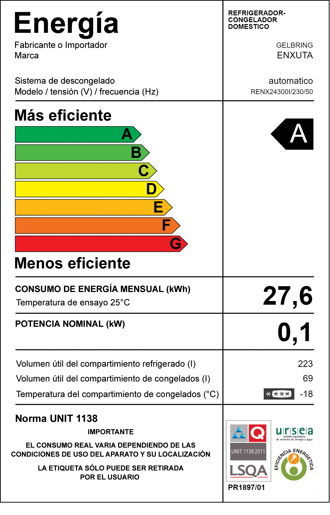 Refrigerador Frío Seco 292 Litros Inox - Colombia