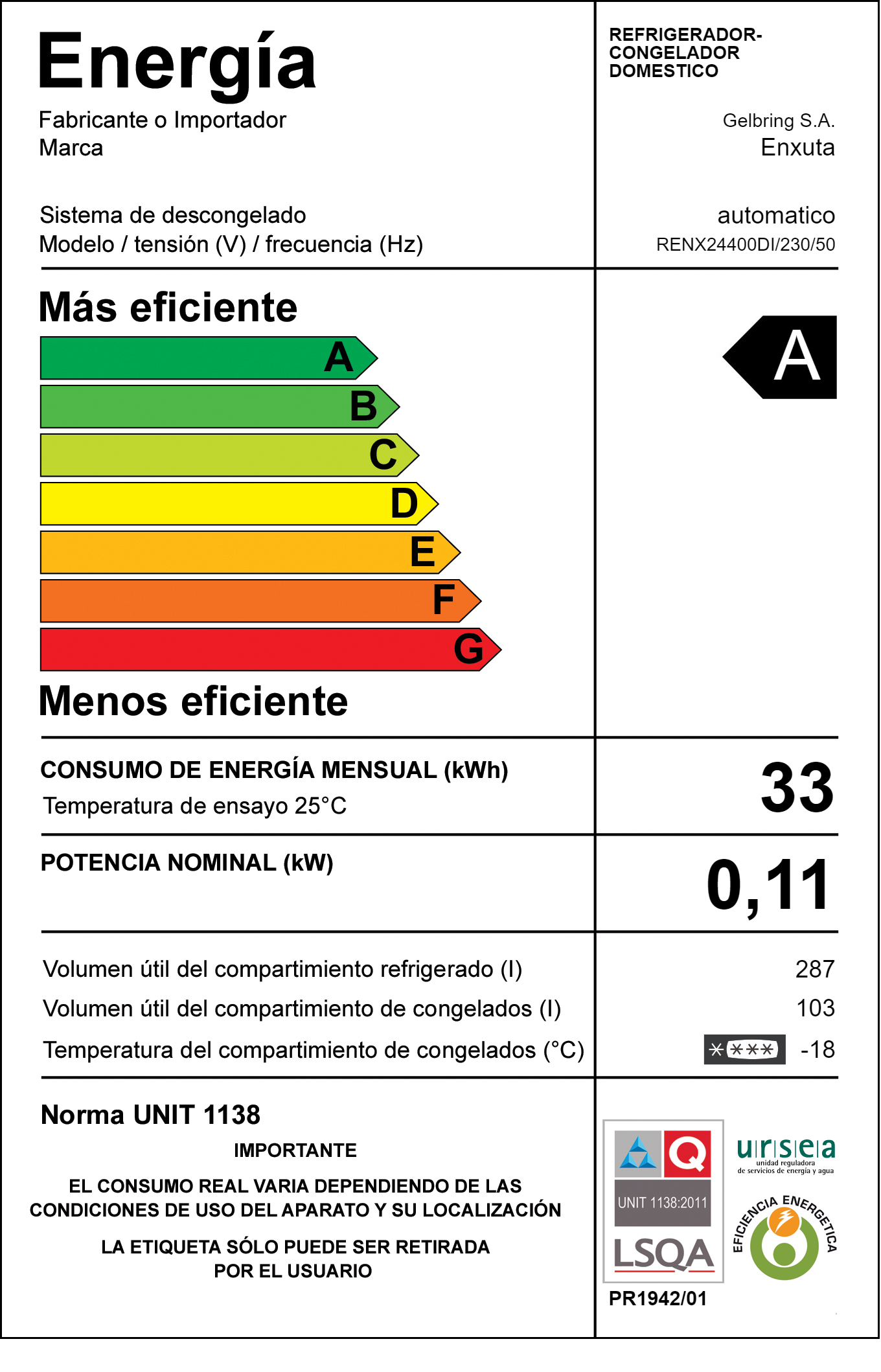 Refrigerador Frío Seco 390 Litros Inox con Dispensador - Colombia